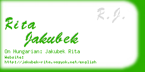 rita jakubek business card